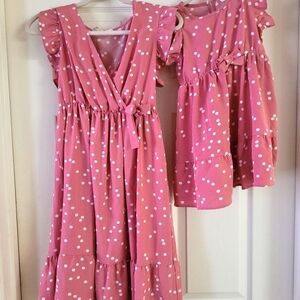 MOMMY & Me PatPat Pink Flutter Sleeve Midi Sundress